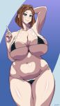  1girl 1girl 1girl big_breasts blue_eyes breasts brown_hair curvy_figure eye_contact female_focus female_only freckles huge_breasts looking_at_viewer micro_bikini samsung samsung_sam short_hair solo_female solo_focus standing suphesol thick_thighs voluptuous wide_hips 