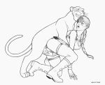  bagheera_(jungle_book) beastiality cupping_testicles disney extro jungle_book lara_croft large_breasts monochrome panther tomb_raider vaginal 