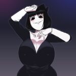  big_breasts cleavage creepy_susie goth looking_at_viewer proud smug the_oblongs 