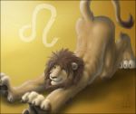   ass_up butt colors feline furry gold high_res leo lion looking_at_viewer male solo starsign stretching tail teasing zen zen_(artist)  