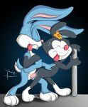 animaniacs bunny buster_bunny crossover dot_warner furry standing_sex tiny_toon_adventures vaginal warner_brothers