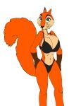  1girl 1girl akatsukishiranui-fox alluring andie anthro big_breasts bikini breasts green_eyes legs pin_up posing red_squirrel rodent squirrel sultry the_nut_job voluptuous 
