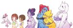 2d 2d_(artwork) 2humans 7girls airplane alphys alphys_(undertale) anthro arachnid big_breasts blue_body blue_skin blush bra breast_size_difference breasts brown_hair chara chara_(undertale) chubby chubby_anthro chubby_female comparison digital_media_(artwork) female female_anthro female_chara female_frisk female_human female_only fish fish_girl flat_chest flat_chested frisk frisk_(undertale) goat height_difference human implied_bottomless lingerie lizard lizard_girl monster monster_girl muffet multiple_arms multiple_girls pixiv_id_20747286 plane polka_dot_bra purple_body purple_skin red_hair reptile reptile_girl short_hair short_ponytail size_comparison size_difference small_breasts smiling spider spider_girl striped_bra tail toriel tsunderplane undertale undertale_(series) underwear undyne video_game_character video_games white_background white_fur yellow_body yellow_skin yugaiga