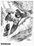  enrique_villigran_(artist) gorilla human interspecies jungle monochrome nude_female 