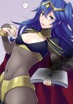 !? 1girl alluring alternate_costume alternate_hairstyle ameno_(a_meno0) blue_eyes blue_hair blush bodystocking book bracelet breasts bridal_gauntlets cape cleavage cosplay female female_only fire_emblem fire_emblem_awakening hair_between_eyes hair_ornament holding holding_book jewelry long_hair looking_at_viewer lucina lucina_(fire_emblem) magic nintendo open_book open_mouth parted_lips pelvic_curtain red_cape skin_tight small_breasts spellbook spoken_interrobang superhero_costume tharja_(fire_emblem) tharja_(fire_emblem)_(cosplay) tiara