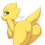 1:1 1:1_aspect_ratio 1_girl 1girl 2d 2d_(artwork) alphys alphys_(undertale) anthro anthro_only areola artist_name ass big_ass blush breasts digital_media_(artwork) fangs female female_only genitals green_eyes high_res lizard lizard_girl looking_at_viewer monster monster_girl naked naked_female nipples nude nude_female patreon_username pixiv pixiv_id_36959798 pussy rainven reptile reptile_girl scalie sideboob simple_background solo solo_female tail teeth third-party_source undertale undertale_(series) video_game_character video_games white_background yellow_body yellow_skin yellow_tail