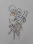 2010s 2017 2d 2d_(artwork) animated_skeleton bottom_sans brother brother/brother brothers carrying carrying_partner carrying_position crying duo ectotongue fontcest incest interlocked_fingers intertwined_fingers licking licking_face lowest-of-dirt lowest_of_dirt monster orange_tongue papyrus papyrus_(undertale) papysans sans sans_(undertale) seme_papyrus skeleton tongue top_papyrus traditional_art traditional_media traditional_media_(artwork) tumblr uke_sans undead undertale undertale_(series) video_game_character video_games yaoi