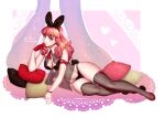  1girl 1girl 1girl alluring bare_arms big_breasts black_lingerie bunny_ears bunny_girl bunny_tail celica_(fire_emblem) cleavage fire_emblem fire_emblem_echoes:_shadows_of_valentia fire_emblem_gaiden gloves hand_to_own_mouth lialiar1 lingerie lips long_hair looking_at_viewer lying lying_on_side orange_eyes orange_hair pillow solo_female stockings thick_thighs thighs underwear veil wide_hips 