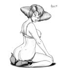 azrael_(artist) cartoon_milf disney goof_troop huge_breasts monochrome niicko peg_pete sideboob solo