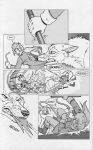  blood canine comic female fox human ice_queens male monochrome rope size_difference terrie_smith tube wolf 