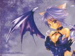  1280x960 animal_ears aoi_nanase aoi_nanase_(artist) bat_wings demon_girl nanase_aoi purple_eyes wallpaper wings 