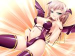  belly blonde_hair breasts cleavage demon_girl hair midriff naughty_face navel pointy_ears succubus wings 