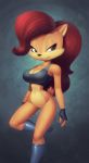  alluring breasts furry naked_from_the_waist_down no_panties sally_acorn sega sonic_(series) sonic_the_hedgehog_(series) sports_bra 