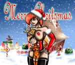 breasts brown_hair christmas drago-flame erect_nipples huge_breasts merry_christmas nipples size_difference text the_fairly_oddparents timmy_turner vicky_(fop)