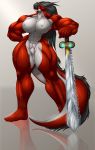  breasts dragon female furry muscle muscles nipples pussy scalie solo sword weapon 