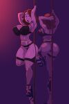  1girl 1girl 1girl abs armpits arms_above_head arms_up back ber00 big_breasts bra brown_hair cartoon_milf clothed_female female_focus female_only garter_belt garter_straps high_heels high_res high_resolution hilda_(series) johanna_(hilda) looking_at_viewer mature mature_female milf milf netflix pole pole_dancer reflection short_hair solo_female solo_focus stockings tagme tongue_out underwear 