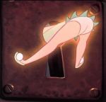  1_girl 1girl animated ass clothed disney dress fairy female female_only gif keyhole panties peter_pan short_dress solo stuck tinker_bell upskirt 