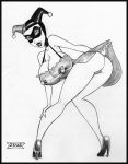 1girl ass batman_(series) bent_over dc_comics female_only harley_quinn zeus_(artist)