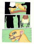 bdsm bondage comic feline female feral furry imminent_rape japanese_text jyu_han lion muzzle nala sacrament shadow sound_effects tail_pull the_lion_king