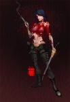  black_hair blood breasts rubi_malone sword weapon wet_(game) 
