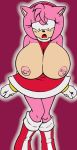  amy_rose animal_ears anthro big_breasts boots bracelet breasts dress female furry gloves green_eyes hairband hedgehog huge_breasts jewelry looking_down nipples pink_hair rodent sega short_hair solo sonic_(series) surprise topless vkyrie vkyrie_(artist) 