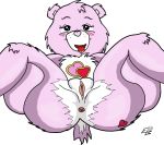 anus care_bears earthbone earthbone_(artist) furry love-a-lot_bear pink_fur pussy solo spread_legs the_care_bears