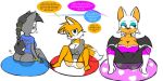  furry genderswap miles_&quot;tails&quot;_prower millie_tailsko multiple_tails rouge_the_bat sega sonic sonic_(series) tail text 