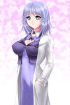 aqua_house doctor huge_breasts lavender_eyes lavender_hair solo sumomo_kpa