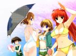  4girls bikini folded_ponytail hentai komaki_ikuno komaki_manaka kousaka_tamaki multiple_girls qp:flapper swimsuit to_heart_2 umbrella yuzuhara_konomi 