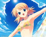 5:4_aspect_ratio bikini blonde_hair blue_eyes clothing hentai kawata_hisashi potential_duplicate sky swimsuit to_heart_2 wallpaper