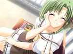 00s 1girl blush food fork game_cg green_hair necktie shigure_asa shuffle!