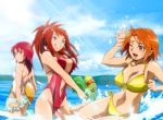  beach bikini hentai mai_hime my-hime ocean red_hair redhead sparkle sugiura_midori sun swimsuit tokiha_mai water_gun yuuki_nao 