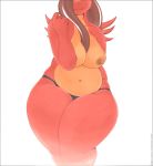 1girl 2008 anthro ass bbw big_ass big_breasts breasts chubby curvy dragon edgar_corona_(artist) face_out_of_frame female hair heart hips horns labia long_hair nipples non-mammal_breasts nude original plump pom_(javanshir) red_scales scalie short_tail smile solo tail thick_thighs thighs toony toying_self wide_hips wings
