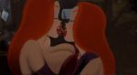  2girls breasts clones edit female female_only huge_breasts jessica_rabbit kissing photoshop selfcest tongue twin who_framed_roger_rabbit yuri 