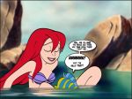  col_kink disney fish flounder human princess_ariel seashell_bra tagme the_little_mermaid 