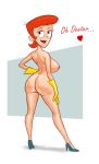  ass big_ass breasts bubble_butt dexter&#039;s_laboratory dexter&#039;s_mom erect_nipples gloves high_heels milf muttonfed nipples nude pose red_hair shiny sideboob smile solo uncensored wide_hips 