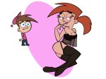  biting_lip eyebrows eyelashes levelord lingerie lltoon stockings the_fairly_oddparents timmy_turner vicky_(fop) 