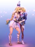 1girl 2_girls alluring blonde_hair braid breasts cassandra_alexandra cleavage female/female female_only fingering_through_clothes fully_clothed hairband incest kissing mstivoy off_shoulder one_leg_up open_toe_shoes pantyhose ponytail project_soul rubbing sisters sophitia_alexandra soul_calibur soul_calibur_ii soul_calibur_iii soul_calibur_vi soulcalibur soulcalibur_ii split splits standing_on_one_leg standing_split tights vertical_splits very_long_hair yuri