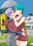  big_breasts bulma bulma_brief dragon_ball_z erection huge_breasts incest kissing massive_breasts mother&#039;s_duty mother_&amp;_son toshiso_(artist) trunks_briefs 
