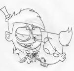 cum cum_on_face dragonflyhunter8_(artist) monochrome nega-timmy the_fairly_oddparents trixie_tang