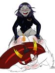  1futa 1girl 2girls aeolus ambiguous_penetration bloxwhater crossover dc_comics dcau doggy_position female female_only from_behind futanari futanari_on_female hekapoo raven_(dc) star_vs_the_forces_of_evil teen_titans top-down_bottom-up 