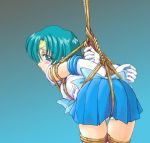  ami_mizuno bishoujo_senshi_sailor_moon bondage rope sailor_mercury solo spark_utamaro_(artist) suspension 