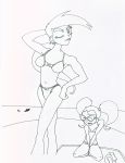  monochrome navel tagme the_fairly_oddparents tootie vicky_(fop) 