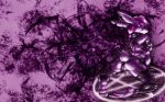  1680x1050 ass braid bunny_ears bunny_tail demon feet furry kneeling nipple_chain piercing purple purple_background pussy tail wallpaper 