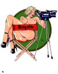 big_breasts blonde_hair brigitte&#039;s_quickies brigitte_(james_lemay) comic james_lemay jewelry navel navel_piercing nipples nude nude_female quebec_erotique sitting solo video_camera