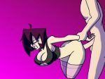 anal arm_grab ass big_breasts bottomless bouncing_breasts breasts darnact dib doggy_position from_behind gaz gif goth huge_breasts invader_zim loop male/female nude purple_hair short_hair stockings wrist_grab