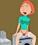  breasts cameltoe erect_nipples family_guy lois_griffin pussy_juice see-through stockings thighs thong washing_machine 