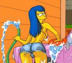  blue_hair marge_simpson tagme the_simpsons yellow_skin 