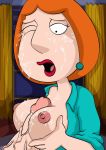  breast_grab breasts cum cum_drip cum_on_breasts erect_nipples erection facial family_guy huge_breasts lois_griffin nipples no_bra one_eye_closed open_shirt paizuri penis uncensored 