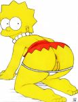  anus ass lisa_simpson panties pussy soulstealer666 the_simpsons white_background yellow_skin 